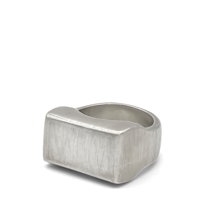 Endless Signet Ring in bold gold, featuring a satin finish in silver or gold