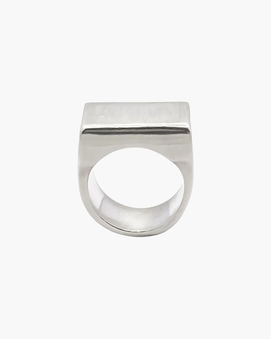 Handcrafted Endless Signet Ring in Sterling silver, artisan jewelry, geometric design