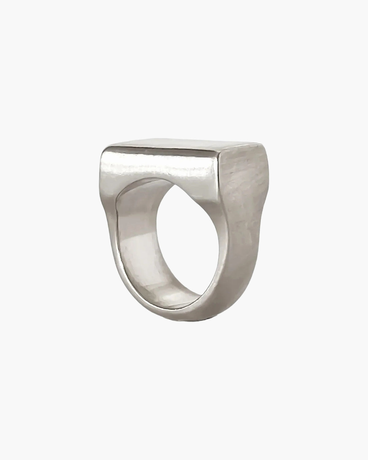 Endless Signet Ring designer ring in 18ct Gold Vermeil, square face, side view