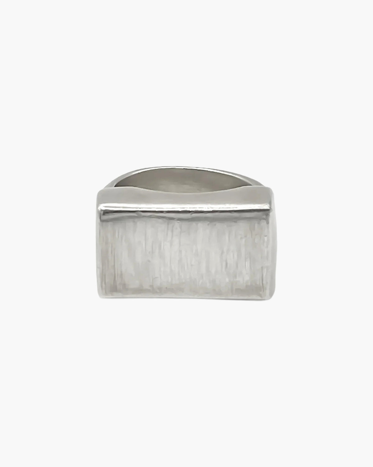 Premium Endless Signet Ring handmade in Sterling silver, sophisticated look, worn view