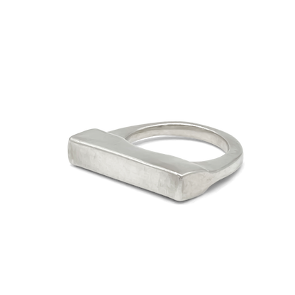 Sleek flat ring in silver from Moca Jewellery with free shipping, modern minimalist design for everyday wear