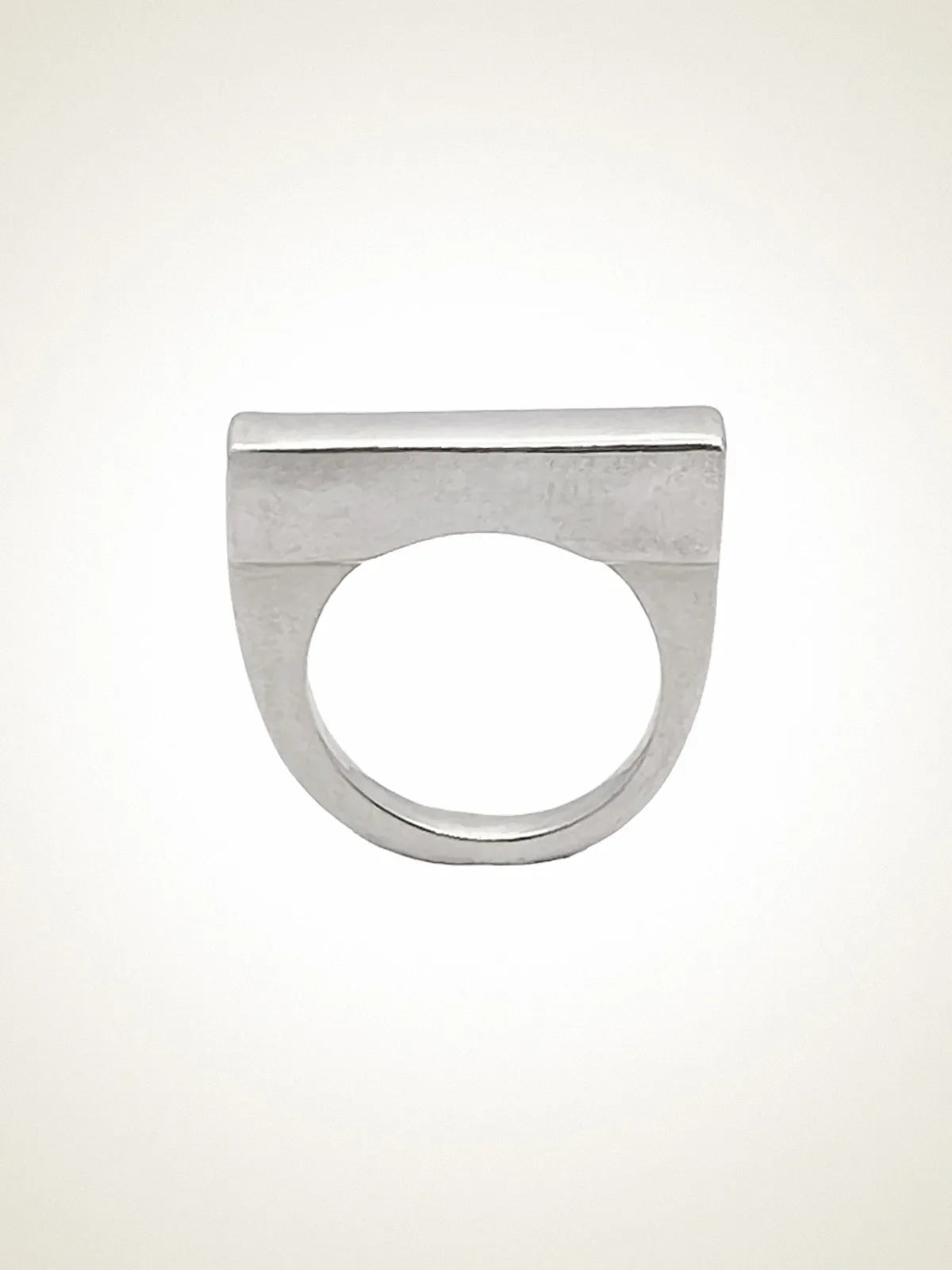 Flat Ring luxury artisan ring in 18ct Gold Vermeil, stunning finish, styled view