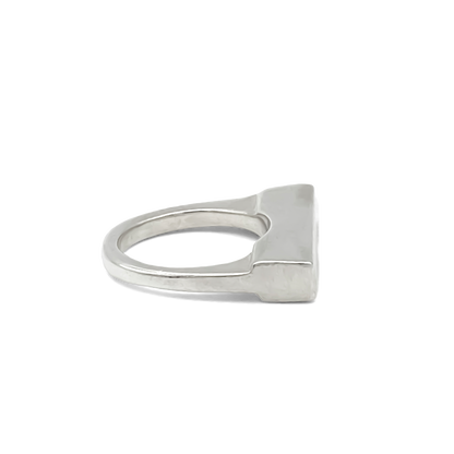 Sleek flat ring in silver by Moca Jewellery with free shipping, showcasing modern design