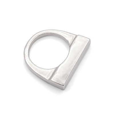 Moca Jewellery flat ring gold silver free shipping sleek ring with a modern design