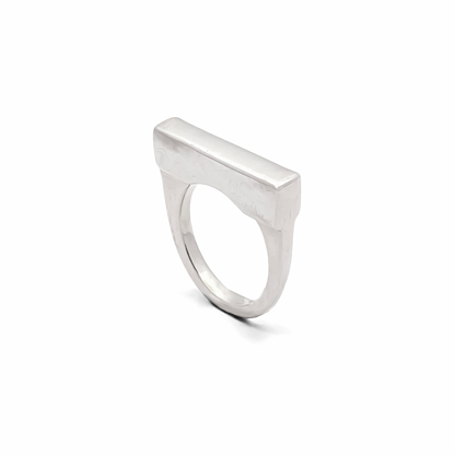 Sleek flat ring gold silver with modern design from Moca Jewellery, featuring free shipping.