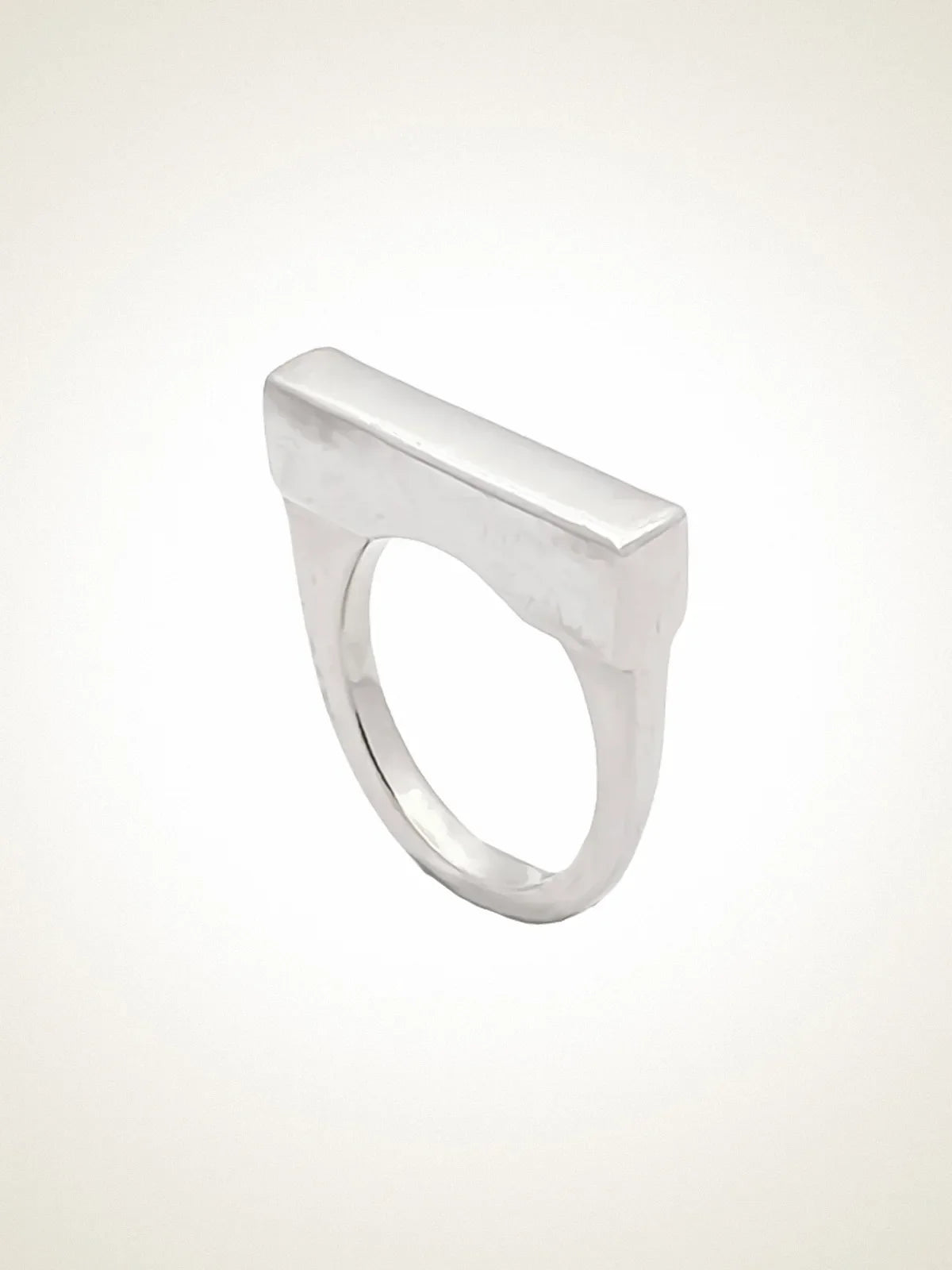 Handcrafted Flat Ring in Sterling silver, artisan jewelry, elegant design