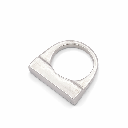Moca Jewellery flat ring gold silver free shipping sleek ring with a modern design and polished finish