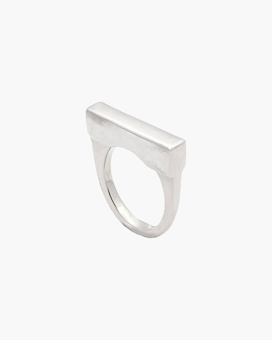 Handcrafted Flat Ring in Sterling silver, artisan jewelry, elegant design
