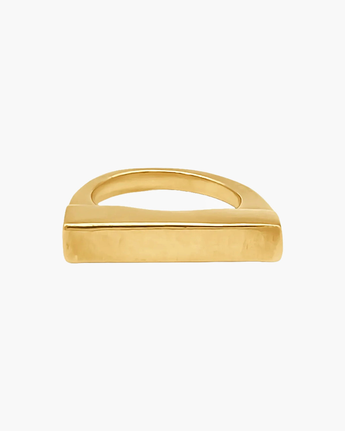 Flat Ring artisan crafted ring in 18ct Gold Vermeil, timeless style, lifestyle shot