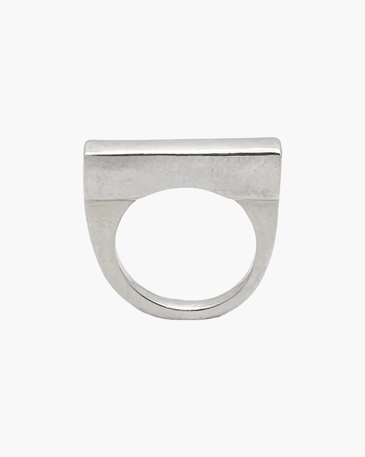 Flat Ring luxury artisan ring in 18ct Gold Vermeil, stunning finish, styled view