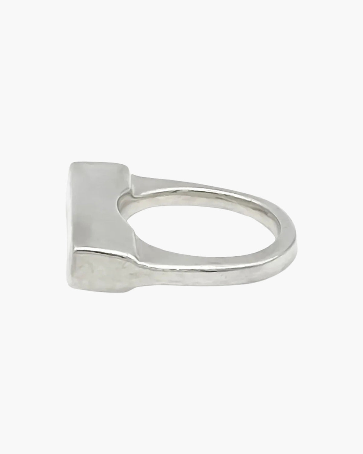 Flat Ring artisan designer ring in 18ct Gold Vermeil, chic style, different perspective