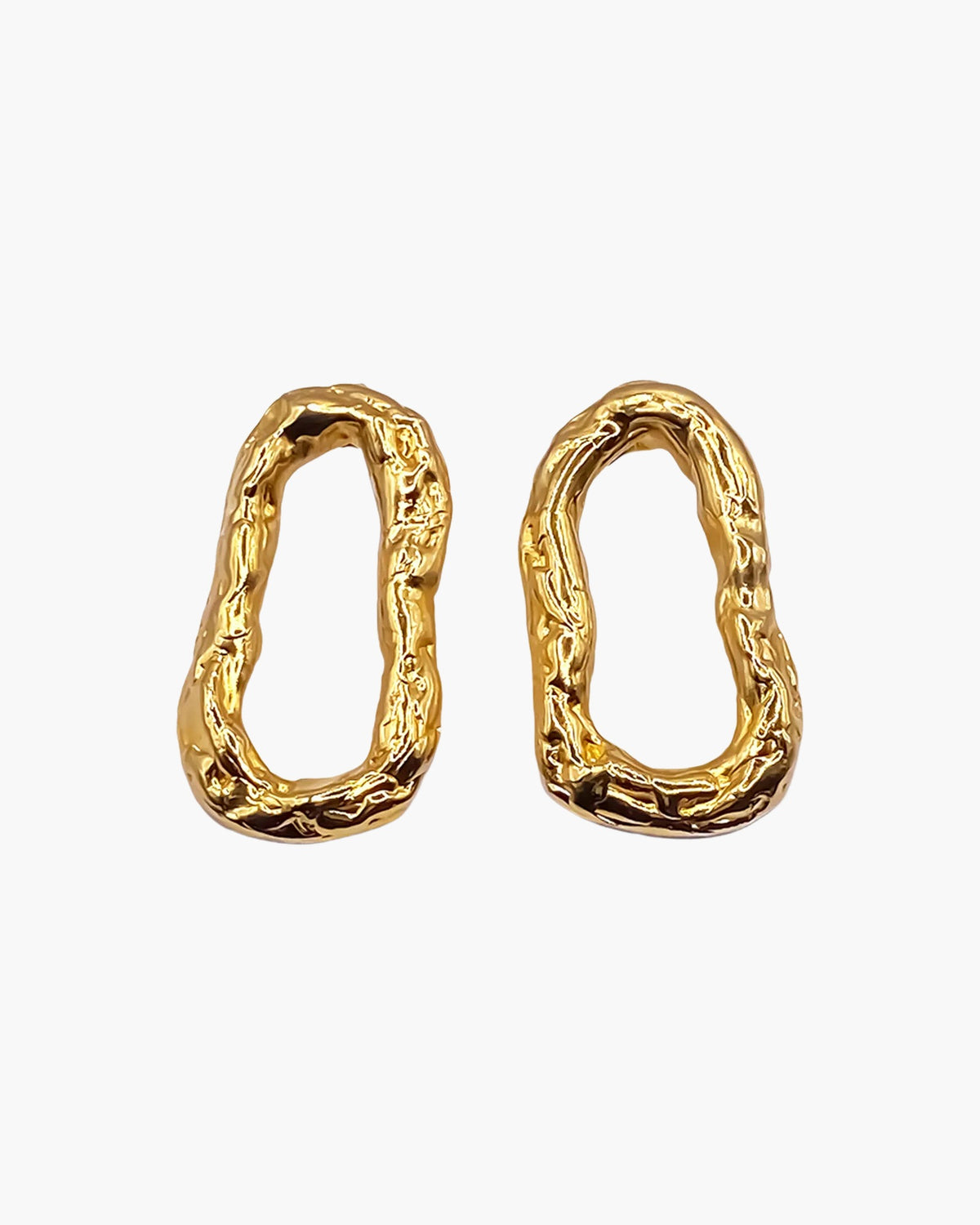 Premium Flow Loop Earrings handmade in premium metal, classic design, worn view