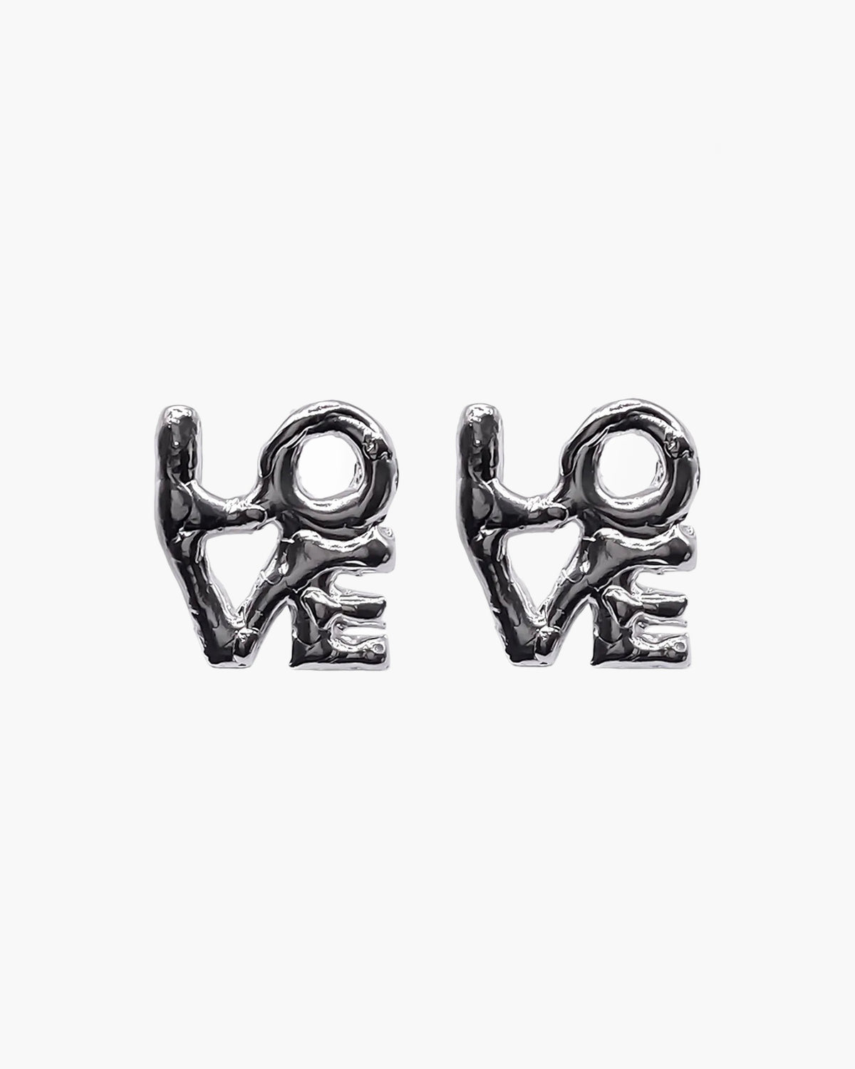 Pair of sterling silver LOVE earrings