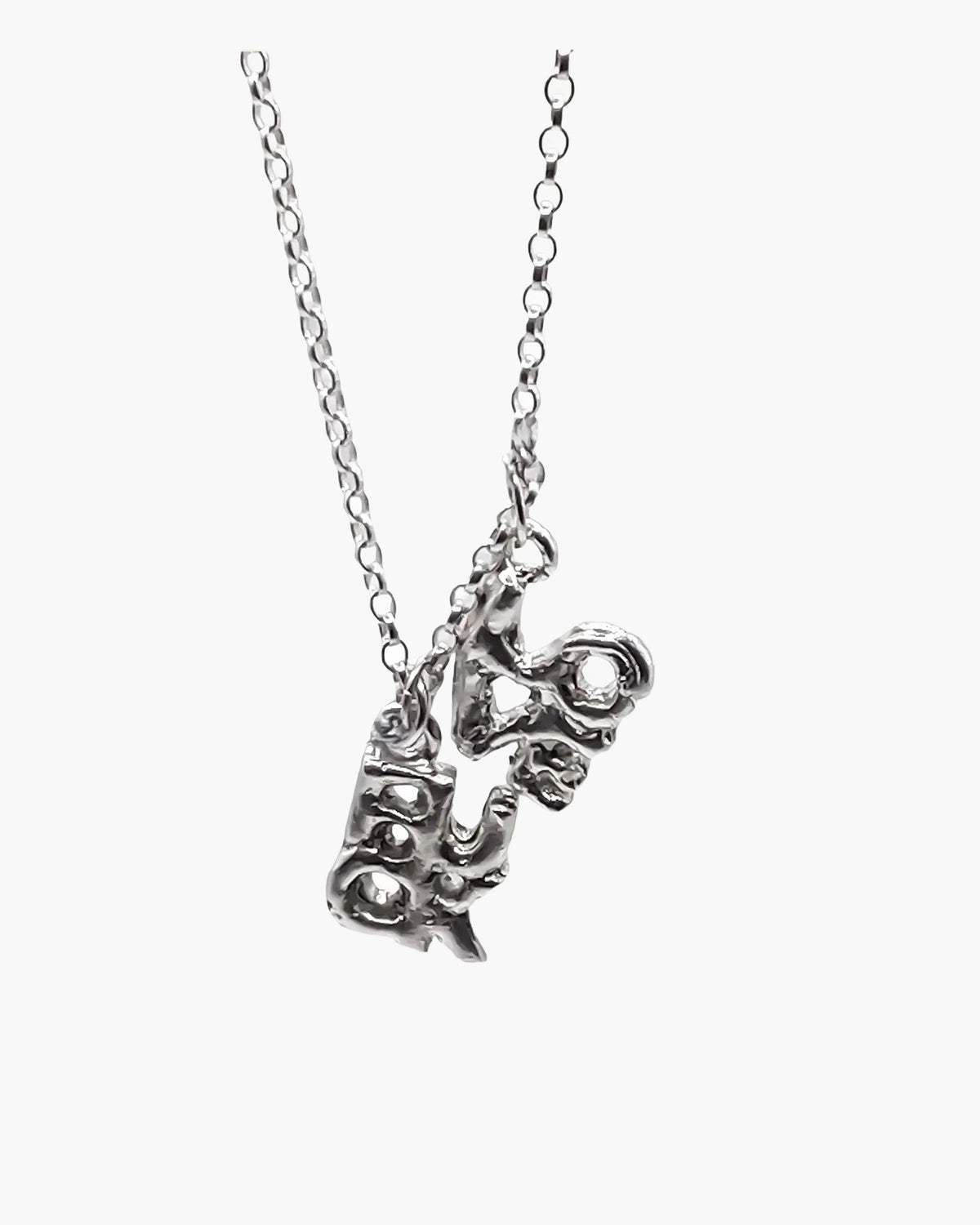 Fuck + Love Chain Necklace in sterling silver, FUCK and LOVE in one pendant