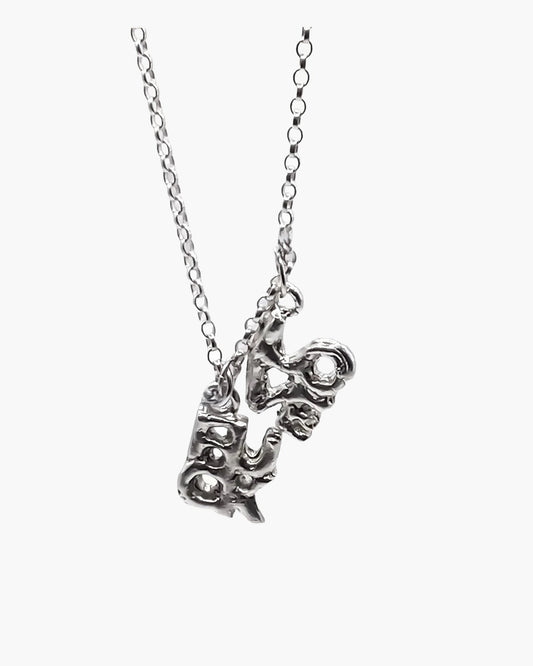 Handcrafted Fuck/Love Necklace in Sterling silver, artisan jewelry, elegant design