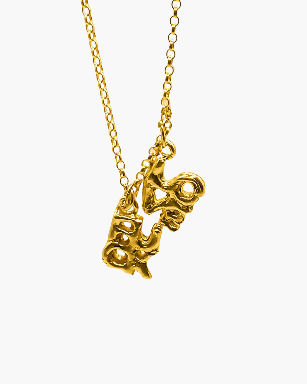 Fuck + Love Chain Necklace in 22ct gold vermeil