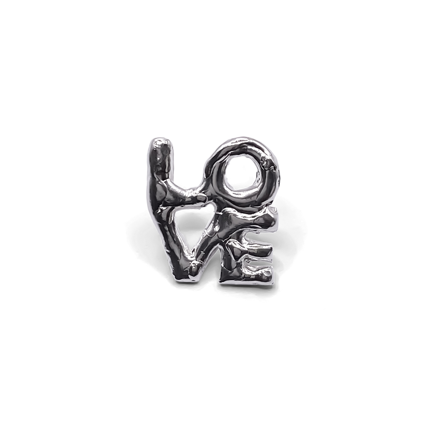 LOVE earring silver typography sleek cheeky gold or silver free shipping