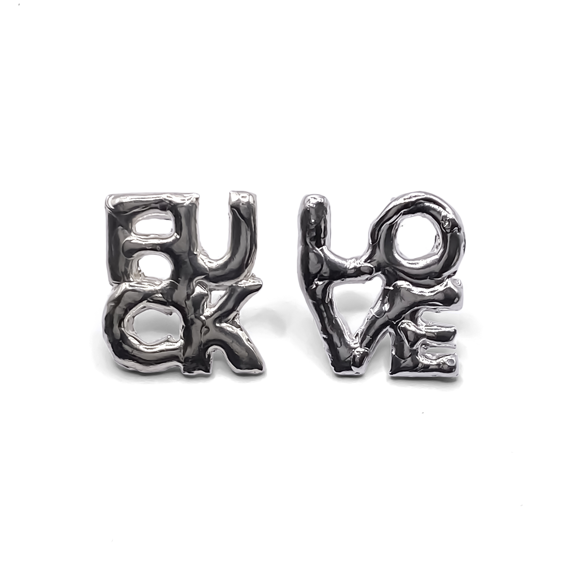 FUCK LOVE earrings bold cheeky statement in gold or silver free shipping
