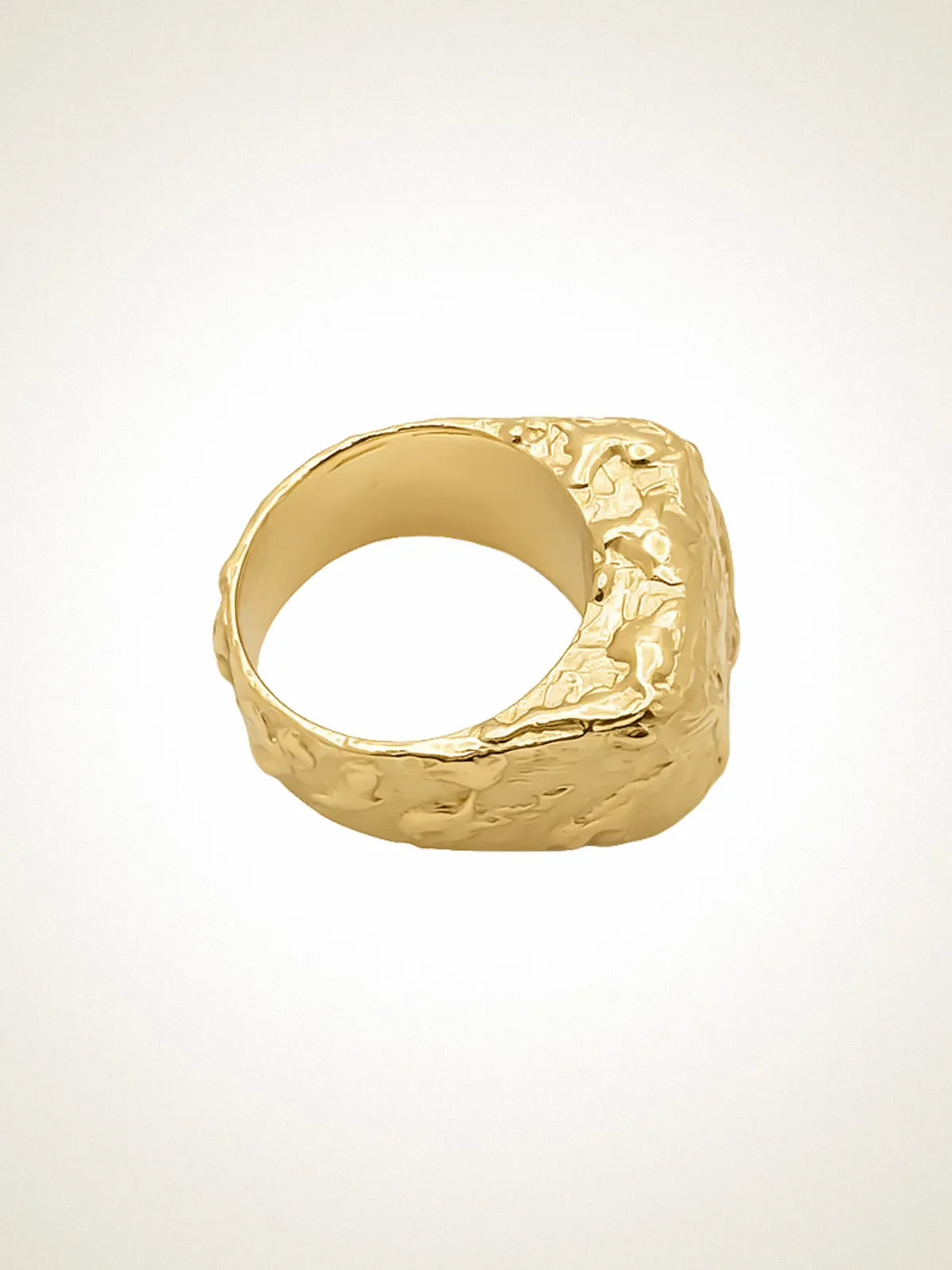 Molten Bubble Ring artisan designer ring in 18ct Gold Vermeil, chic style, different perspective