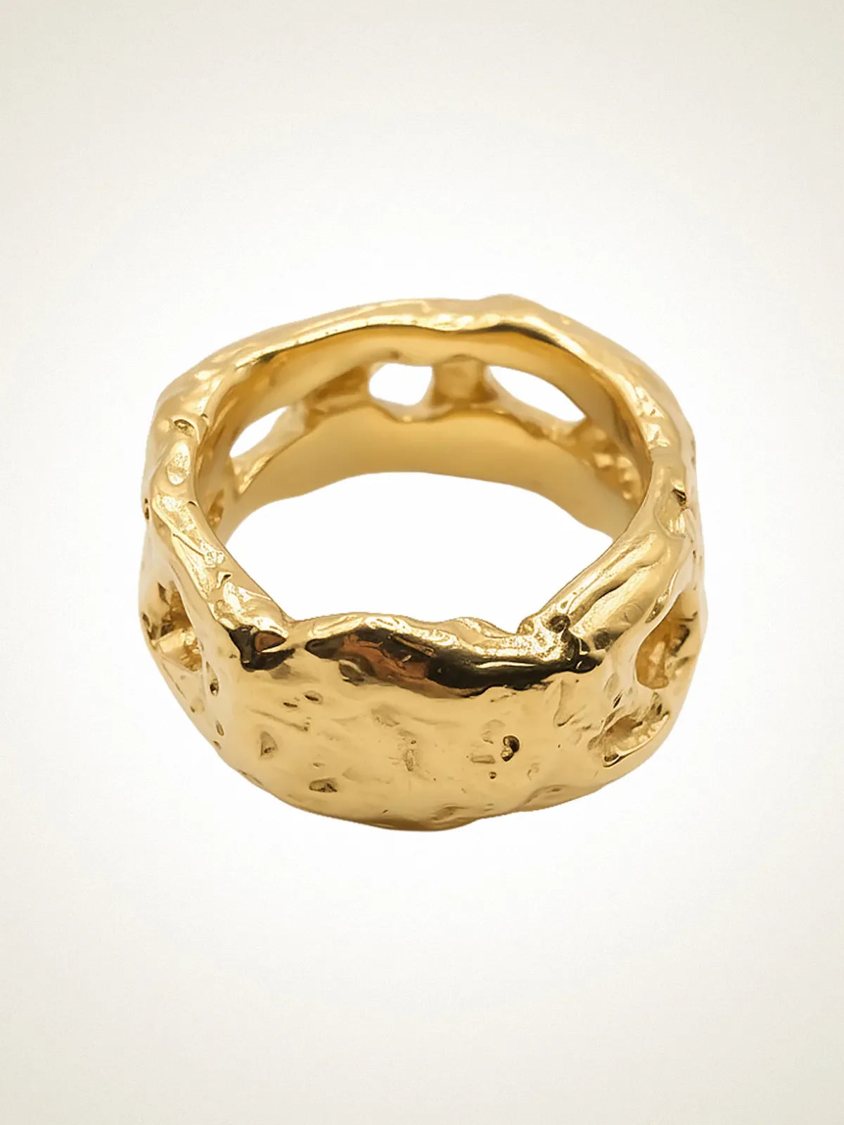 Handmade Eclipse Cutout Ring luxury jewelry, Sterling silver, luxurious look, front view