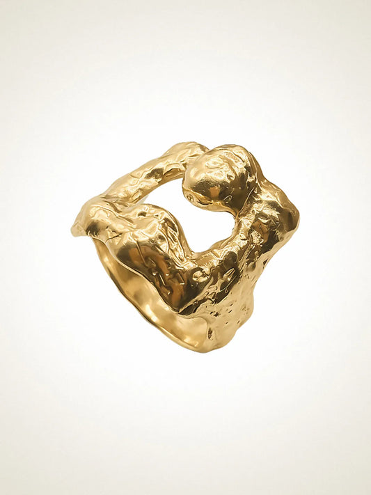 Handcrafted Mask Ring in Sterling silver, artisan jewelry, elegant design