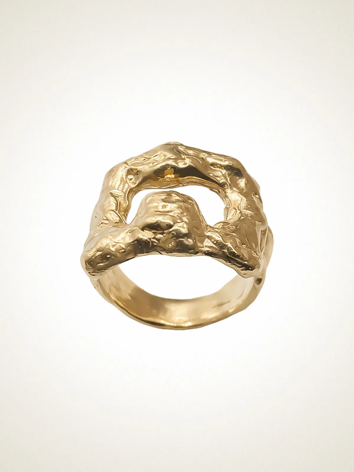 Mask Ring unique handcrafted ring, 18ct Gold Vermeil, beautiful craftsmanship, product detail