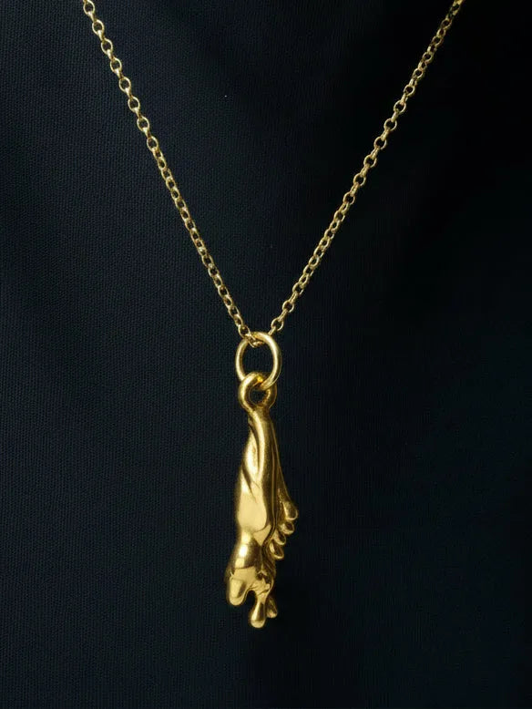 Drop Necklace handmade luxury necklace, 18ct Gold Vermeil finish, sophisticated style, close-up
