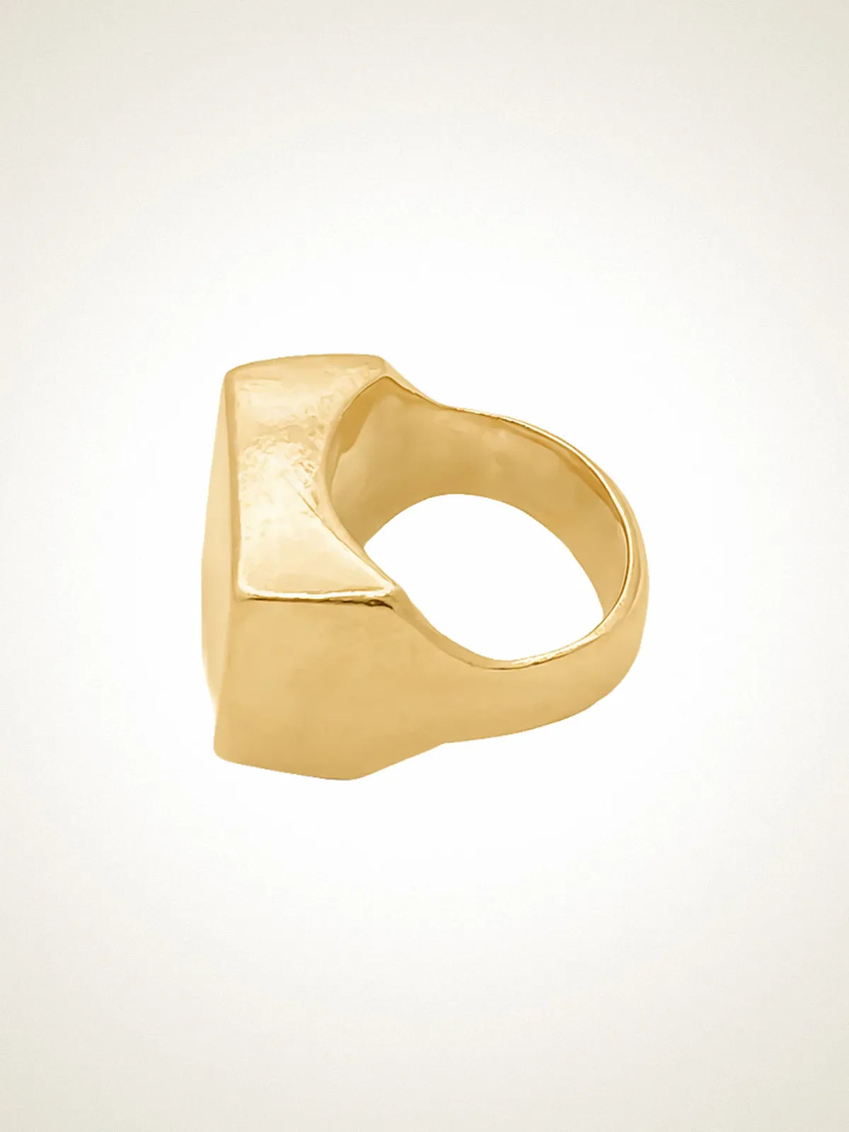 Handcrafted Small Square Signet Ring premium premium metal jewelry, polished face, product shot