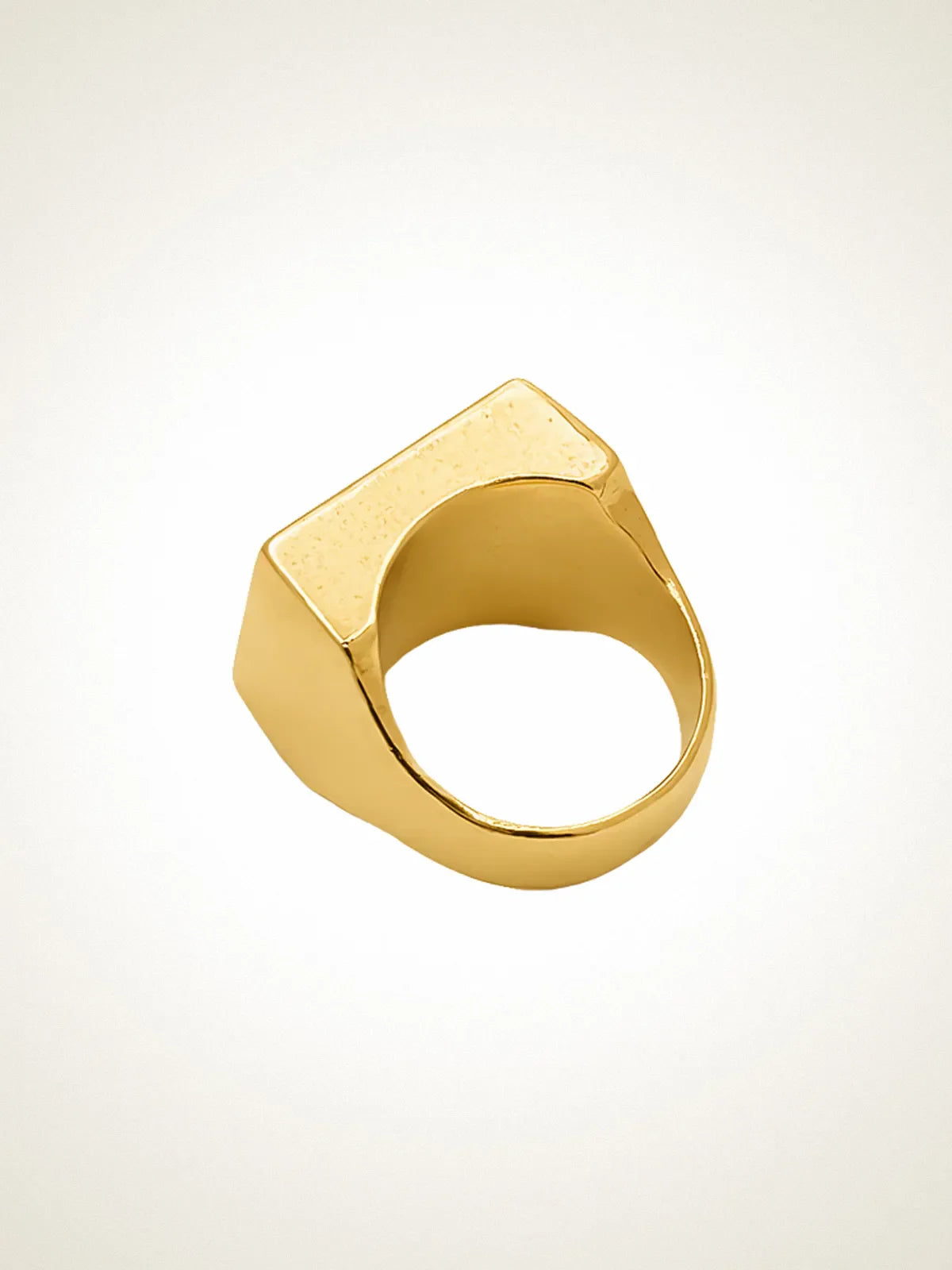 Designer Square Signet Ring in premium metal, handmade jewelry, timeless design, alternate angle