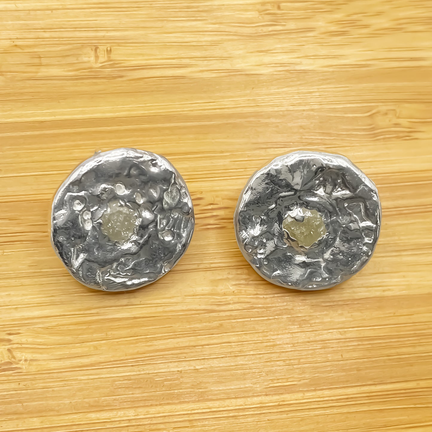 Textured Grain Circle Stud Earrings minimal sleek elegant gold or silver free shipping