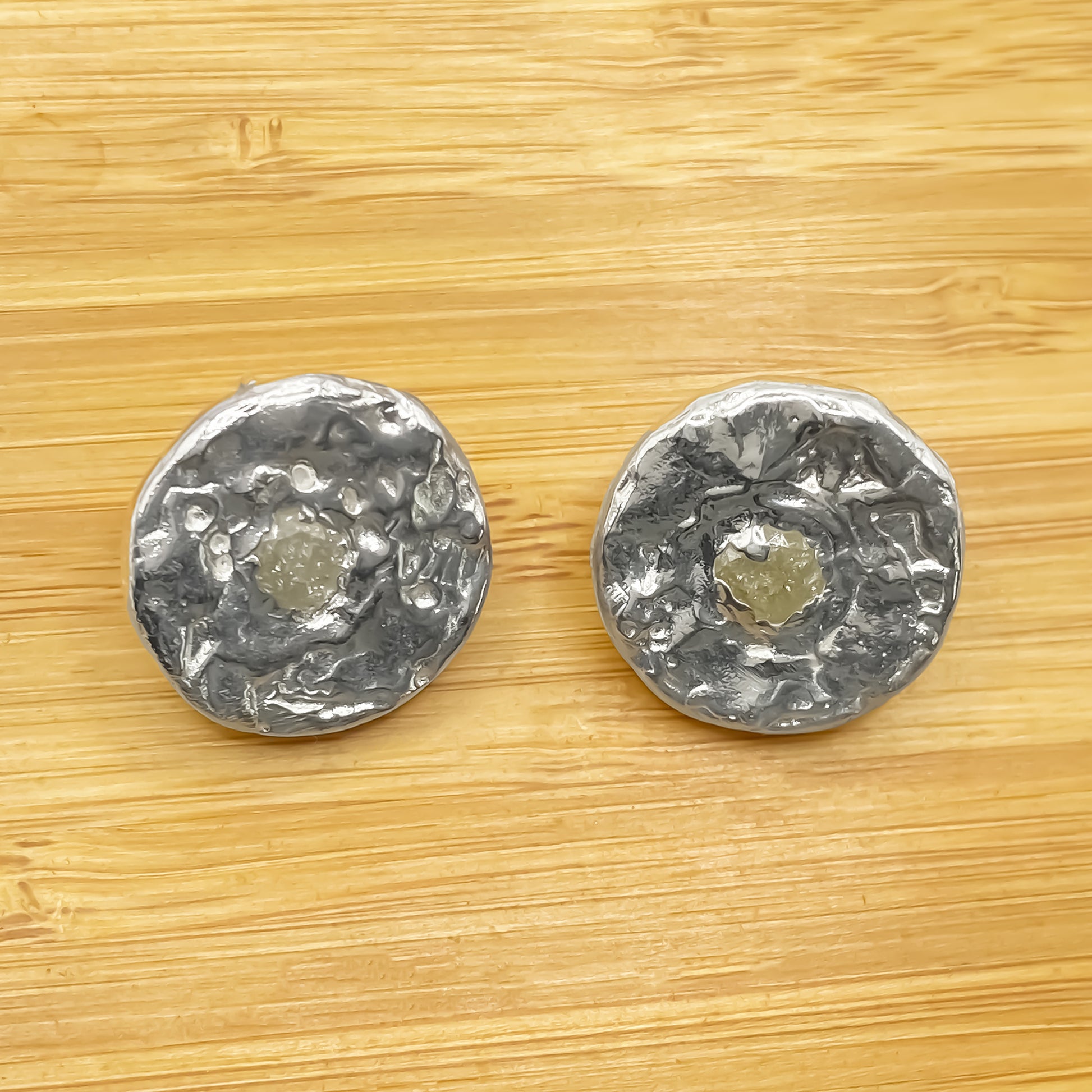 Textured Grain Circle Stud Earrings minimal sleek elegant gold or silver free shipping