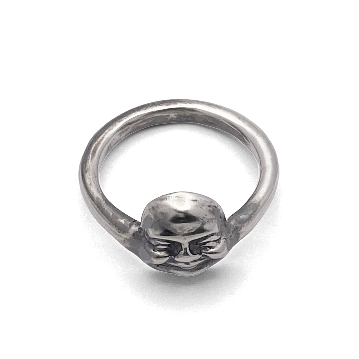Happy Buddha face gold silver ring by Moca Jewellery with free shipping for spiritual enthusiasts