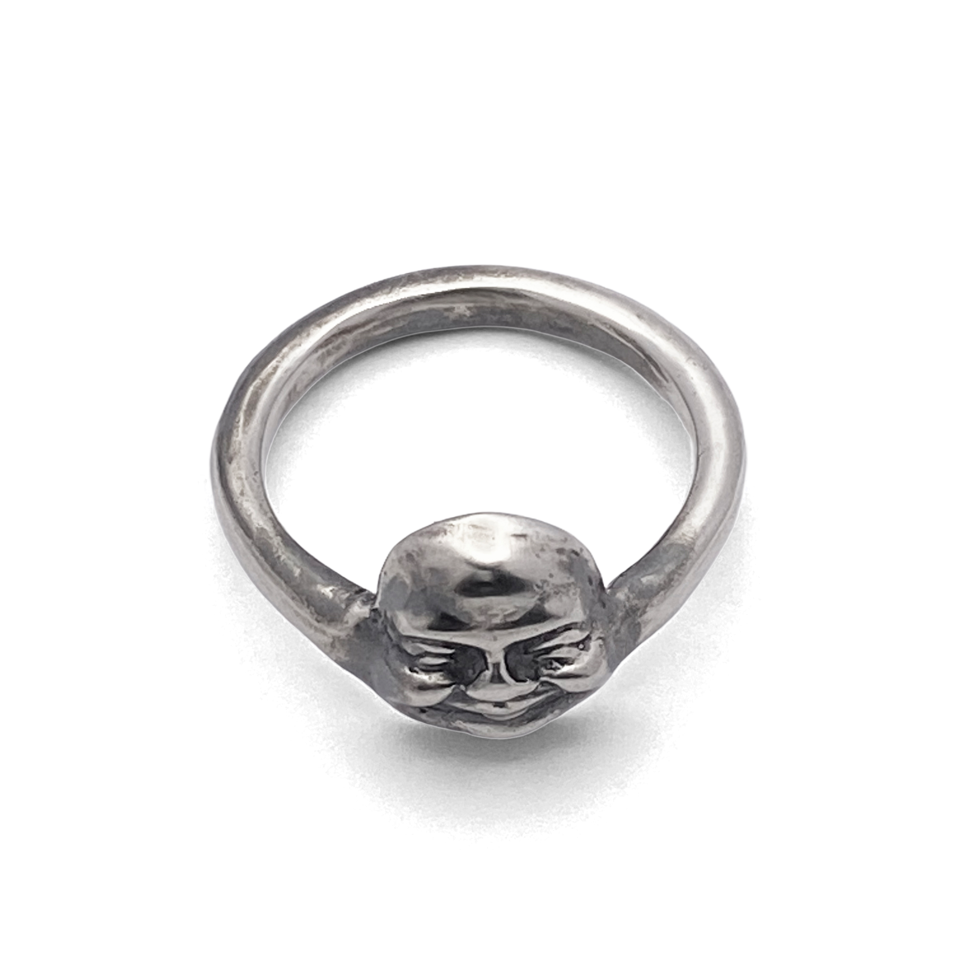 Happy Buddha face gold silver ring by Moca Jewellery with free shipping for spiritual enthusiasts