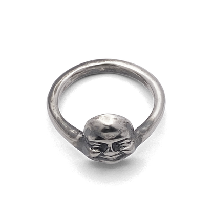 Happy Buddha face gold silver ring by Moca Jewellery with free shipping for spiritual enthusiasts