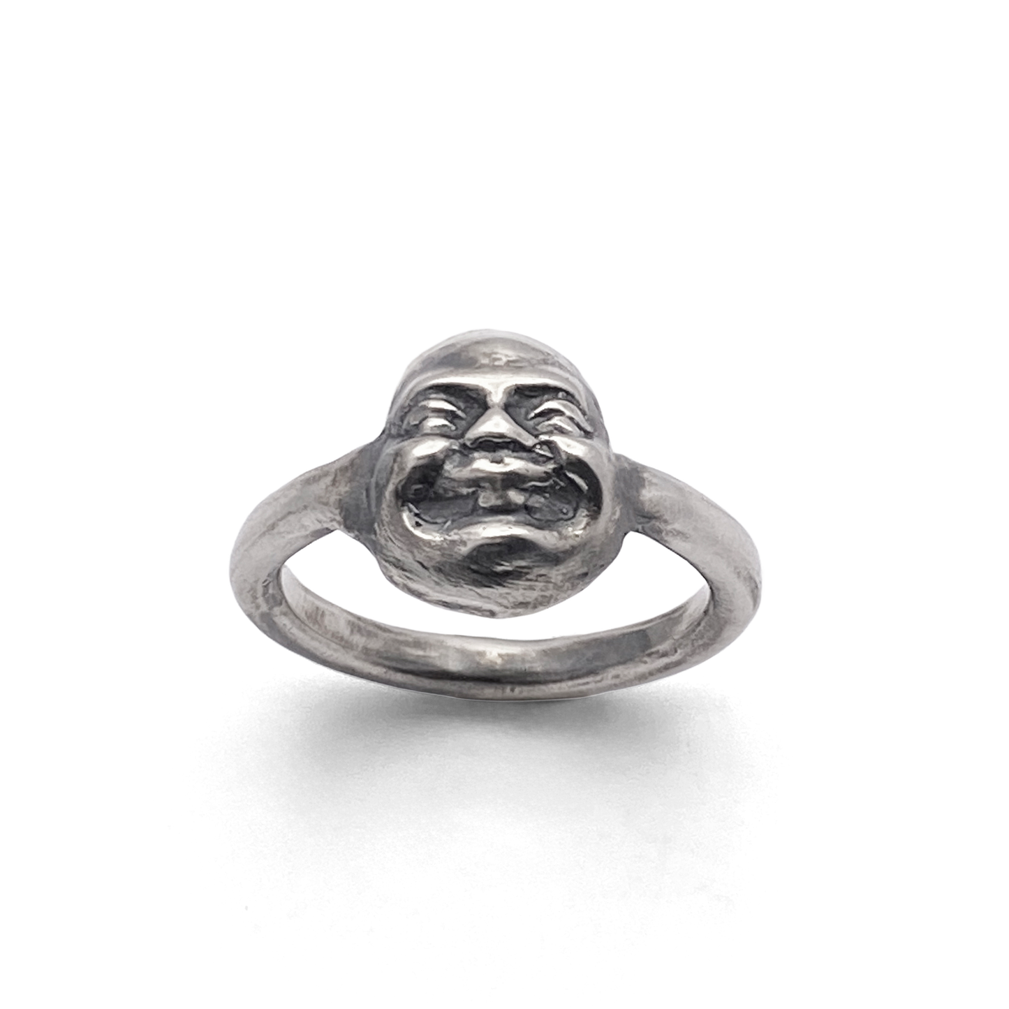 Moca Jewellery Happy Buddha Face Gold Silver Ring with Spiritual Design and Free Shipping