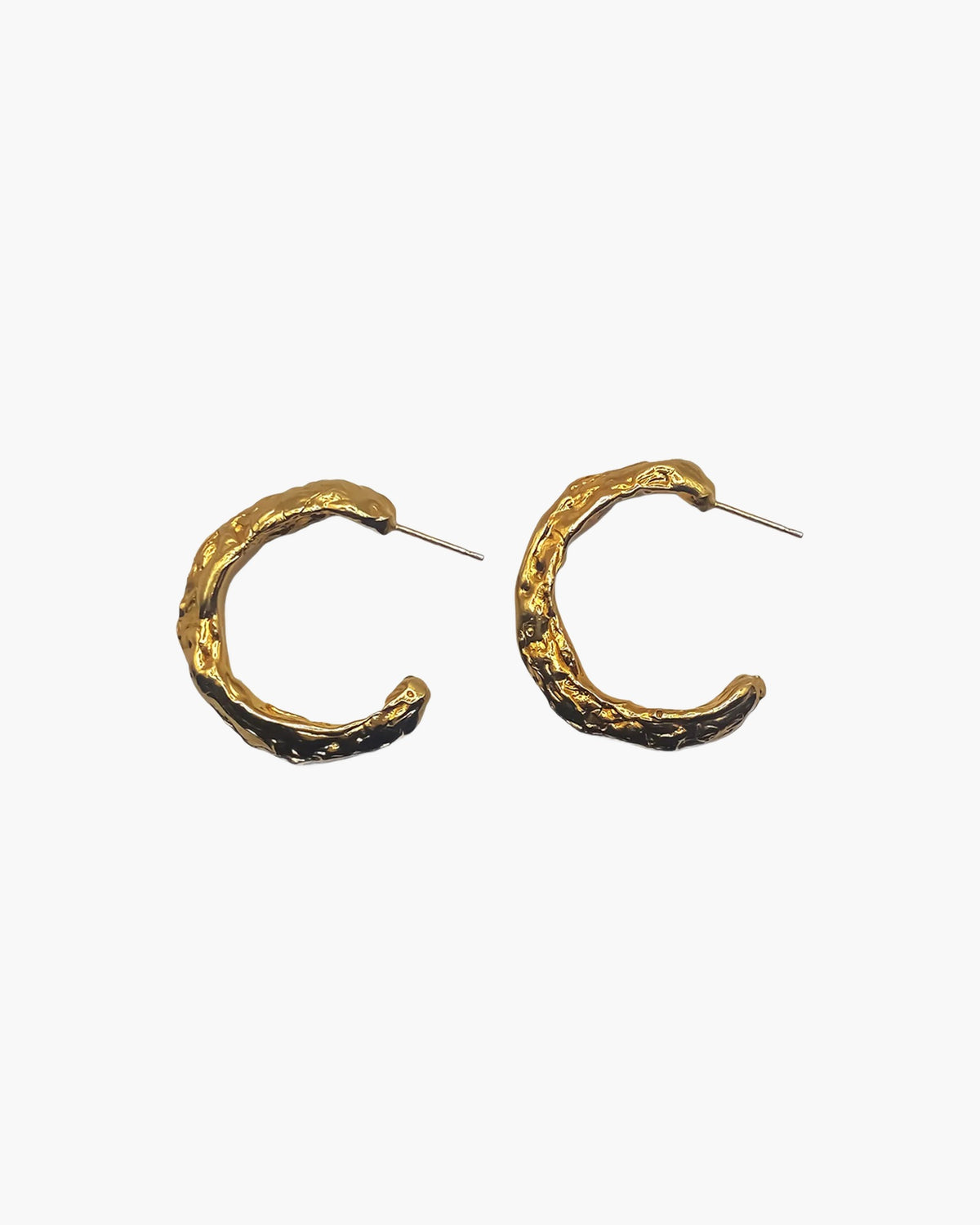Premium Hoop Earrings handmade in premium metal, classic design, worn view