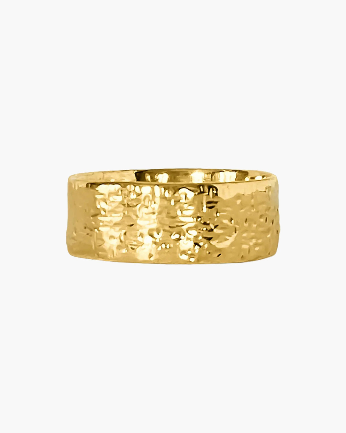 May's Ring in 22ct gold vermeil, a hand-hammered band