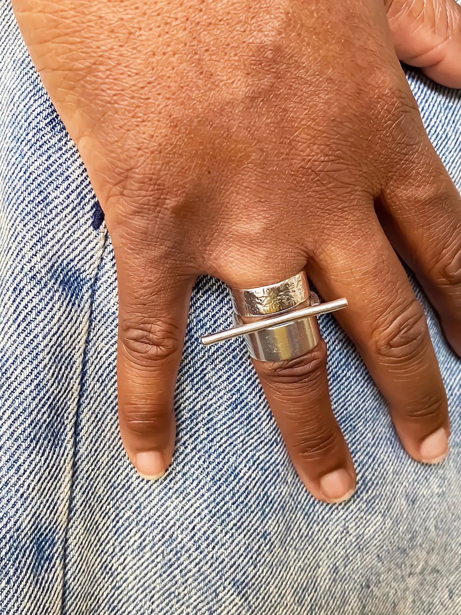 Designer May's Ring in Sterling silver, handmade jewelry, exquisite detail, alternate angle