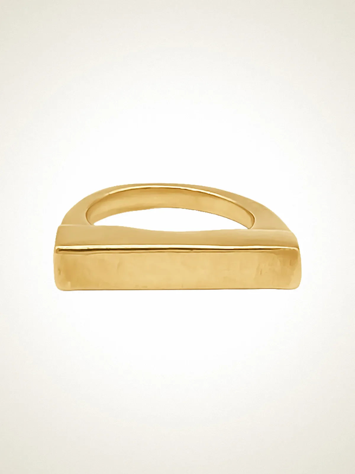 Flat Ring artisan crafted ring in 18ct Gold Vermeil, timeless style, lifestyle shot