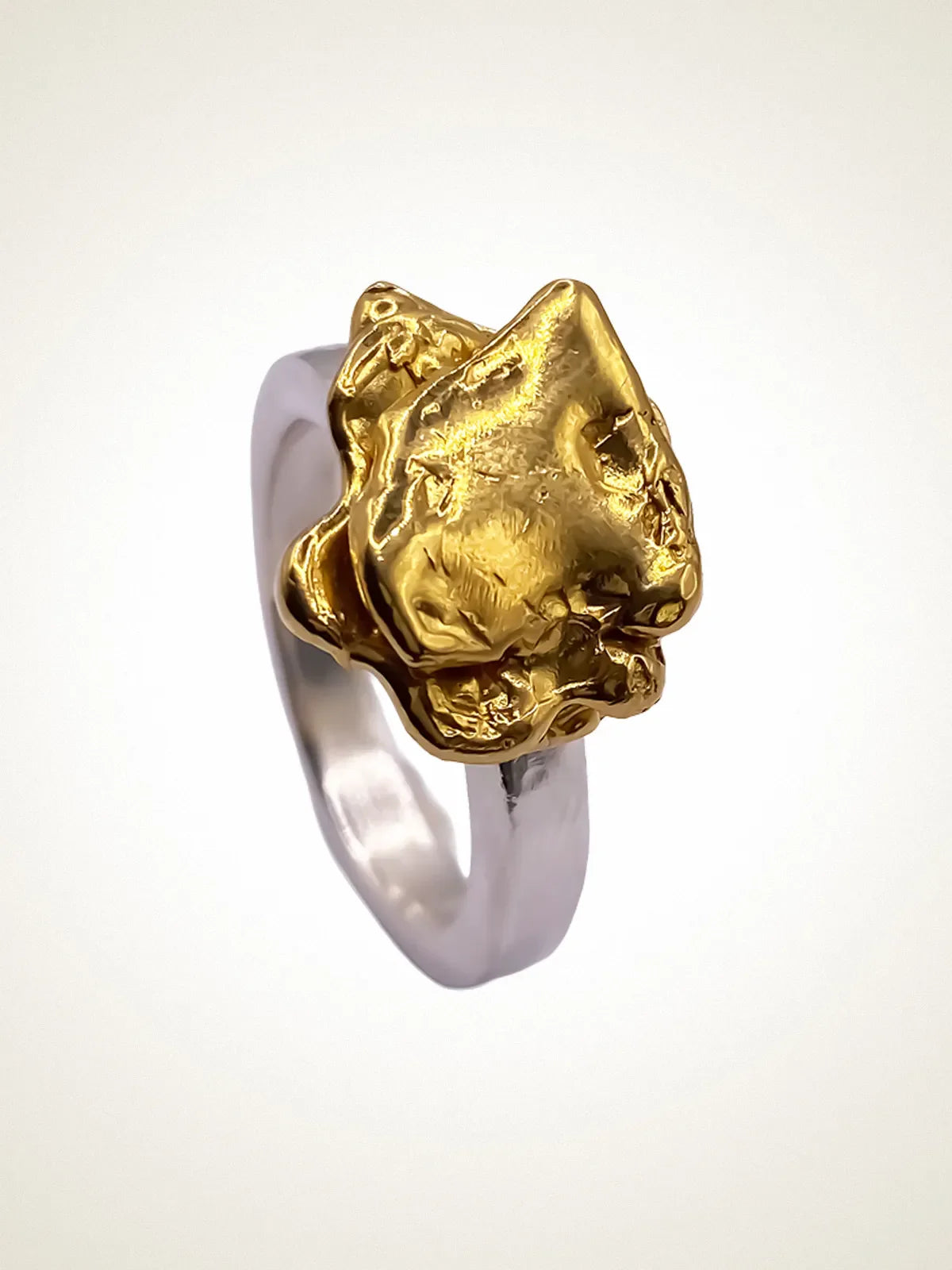 "Flower" ring unique handcrafted ring, 18ct Gold Vermeil, beautiful craftsmanship, product detail