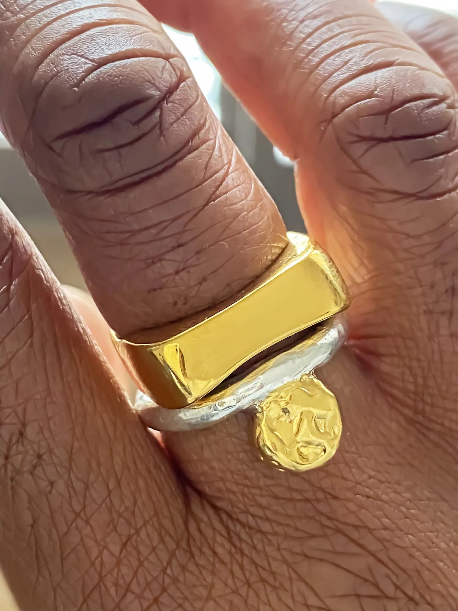 Artisan Grace Bow Ring in premium 18ct Gold Vermeil, refined finish, angle view