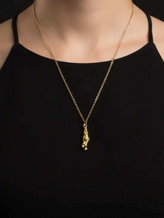 Drop Necklace designer necklace in premium metal, premium quality, side view