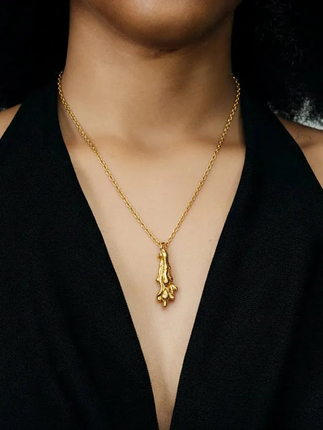 Handmade Drop Necklace luxury jewelry, Sterling silver, luxurious look, front view