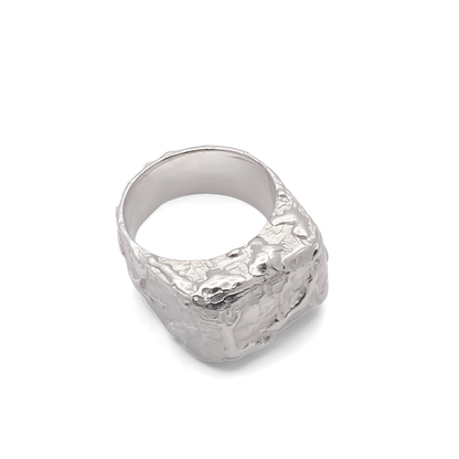 Moca Jewellery Molten Bubble Ring silver with unique texture and free shipping available