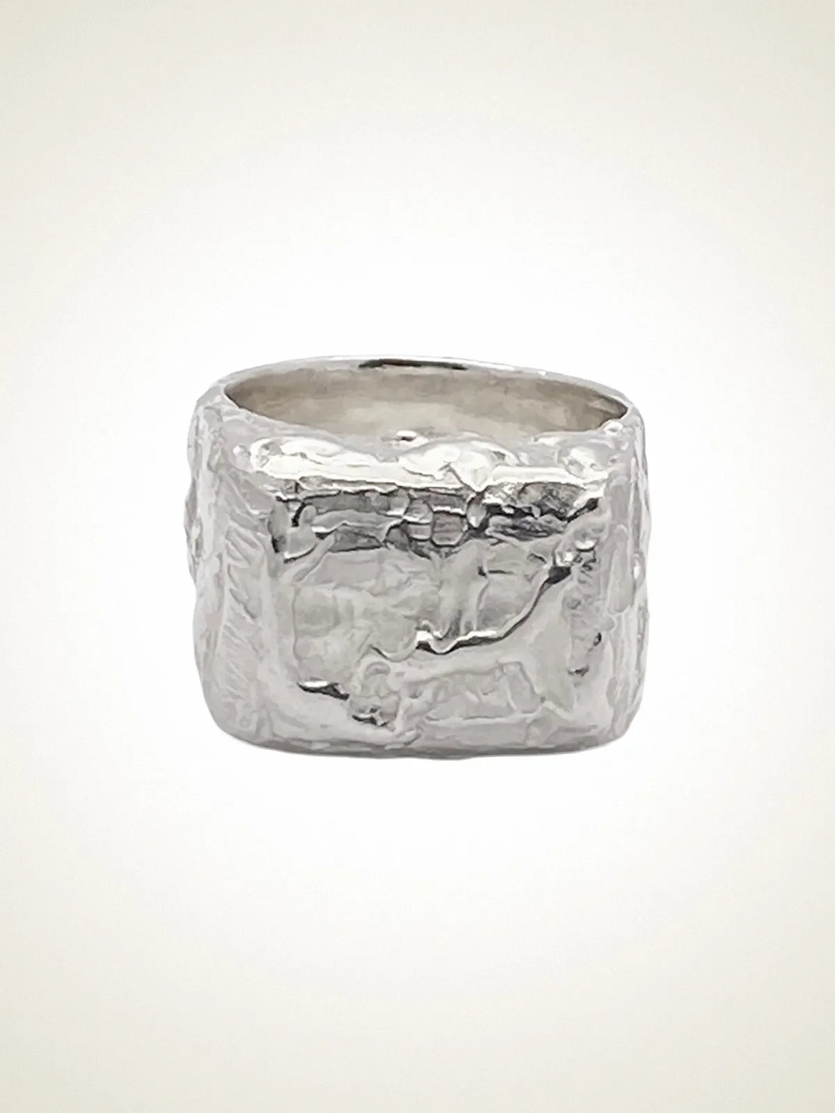 Handcrafted Molten Bubble Ring premium Sterling silver jewelry, graceful design, product shot