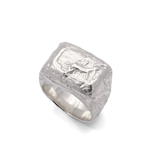 Moca Jewellery Molten Bubble Ring silver or gold free shipping unique texture for stylish accessorizing