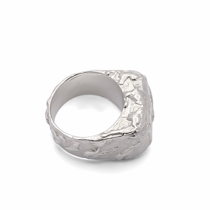 Moca Jewellery Molten Bubble Ring silver or gold free shipping unique texture in a chunky design