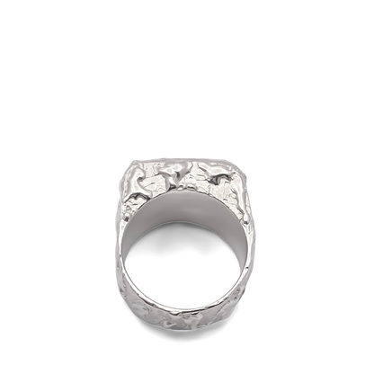 Moca Jewellery Molten Bubble Ring silver or gold free shipping unique texture with a bold design