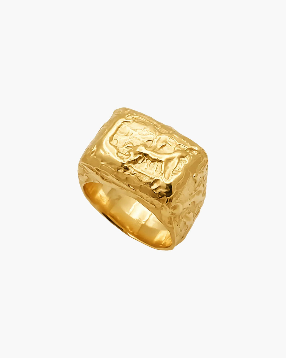 Gold vermeil Molten Bubble Ring at an angle