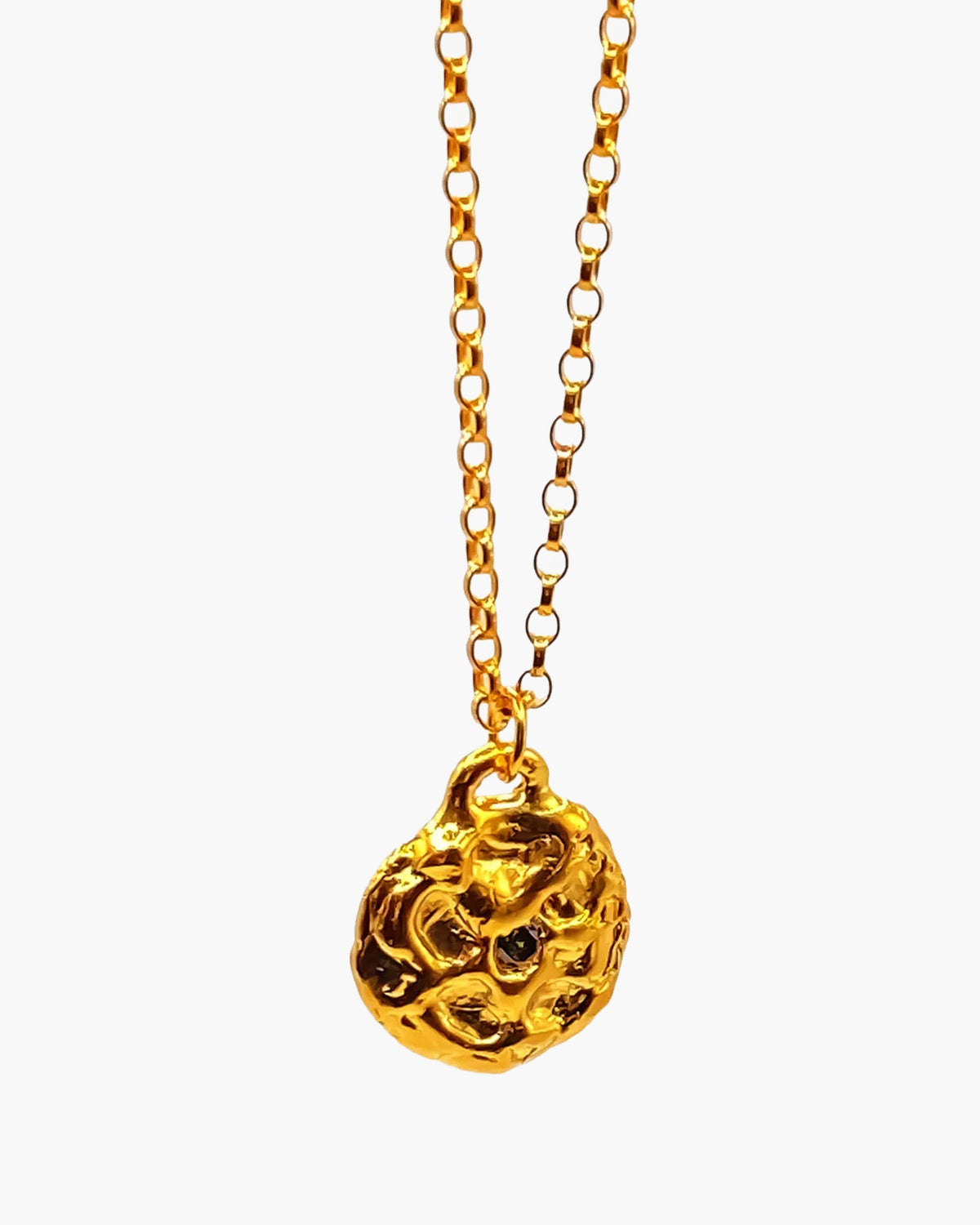 Moon Gem Pendant unique handcrafted necklace, Sterling silver, beautiful craftsmanship, product detail